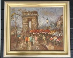 Ölgemälde Paris – Arc de Triomphe – signiert Gray – handgem.