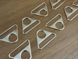 Gurtband-Dreiecke, Triangel, D-Ring, goldfarben 10 Stk. neu