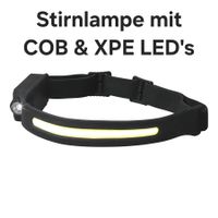 Stirnlampe mit COB und XPE LED / per USB-C aufladbar
