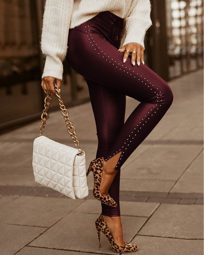 Leggings: Mega coole PU Leder Nieten Leggings – Nuovo e nell'imballaggio originale da Dallenwil venduto da dein-mega-style