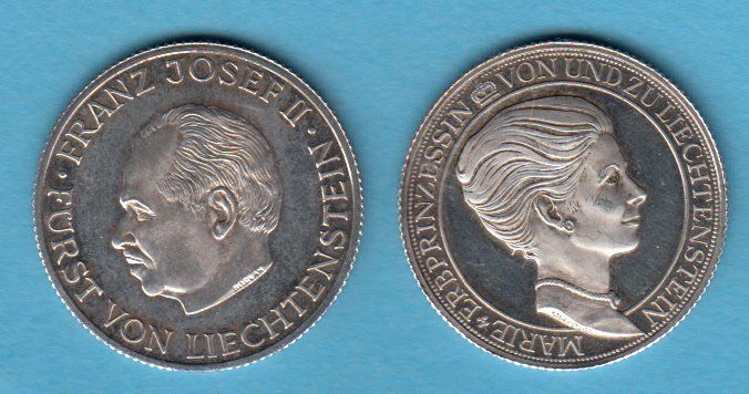 Medaillen: F. Liechtenstein: 2 x Medaillen – Gebraucht aus Gossau SG von Gallus00