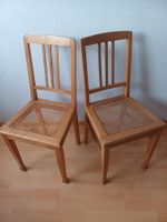 Holzstühle mit Rattan Sitzfläche 2 Stk.