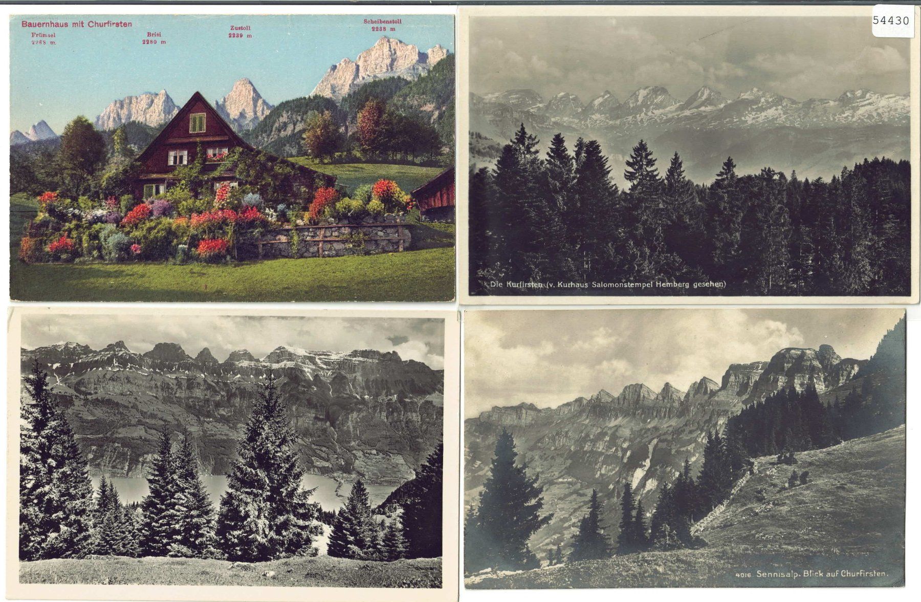 Cartoline postali: 4 AK - Churfirsten – Usato da Ettingen venduto da Kartenplanet