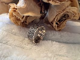 Filigraner Ring oxidiertes 925 Sterling Silber Größe 54(NEU)
