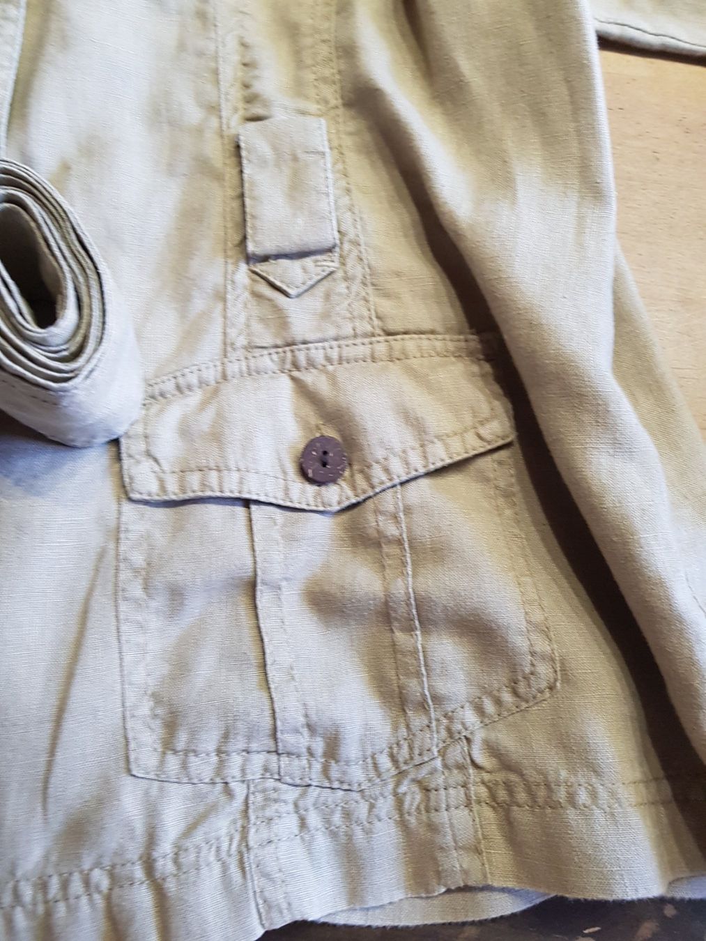 Manor Giacche: Leinenjacke BEIGE mit Gürtel, Gr. 44 – Usato da Wettingen venduto da halloween01 3