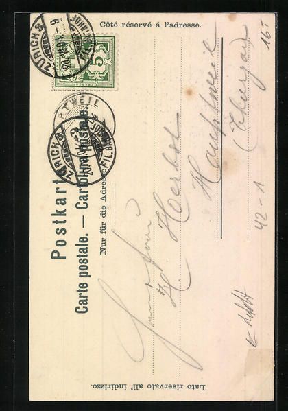 Cartoline postali: Zürich, Kantonal-Schiessen 1904, Schüt – Usato da Berlin venduto da bartko-reher 1