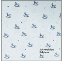 Baumwolljersey Print Schaukelpferd Babyblau