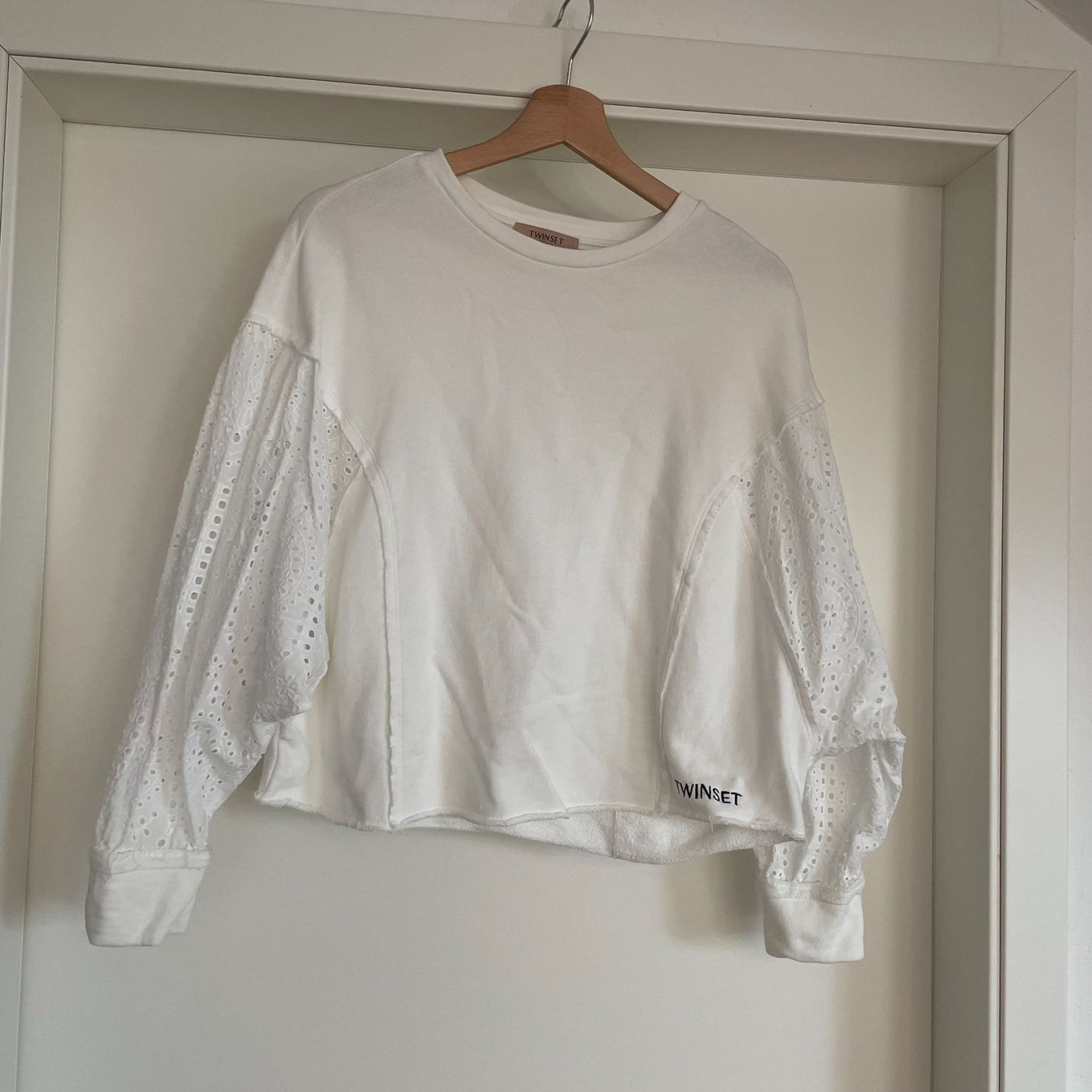 Twinset Maglioni & Felpe: Twinset Milano Pullover, weiss, Spitze - Grösse M – Usato da Walde AG venduto da Flumsi66