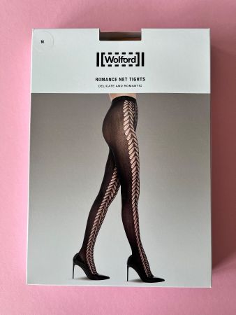 Wolford Strumpfhose Romance Net Tights, Gr. M  Farbe Braun