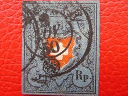 15II (Rayon I), Type 2, rarer Rund-O: 2.NOV.1850, Kat 750.-+