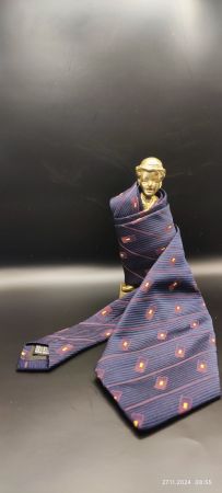 Neue, 100% Seide, Elegante Krawatte gestreift blau/rot.