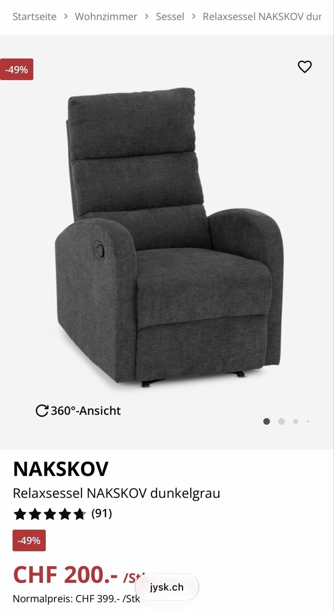 Jysk Sessel: Relaxsessel – Gebraucht aus Urdorf von qelimo98 1