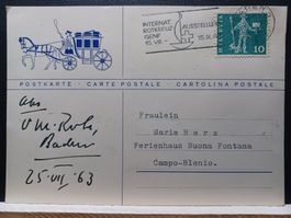 POSTKARTE, 1963, IKRK AUSSTELLUNG GENF 1963
