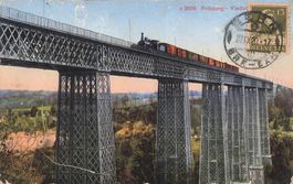 Fribourg FR Grandfey-Viadukt mit Zug bahn