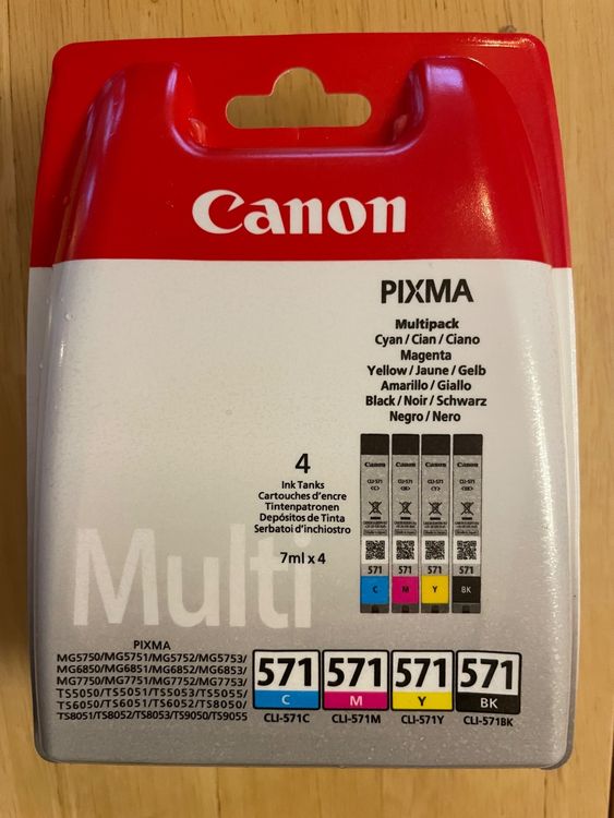 Cartouches encre couleurs Pack Pixma CANON 571 (C,M,Y, BK)