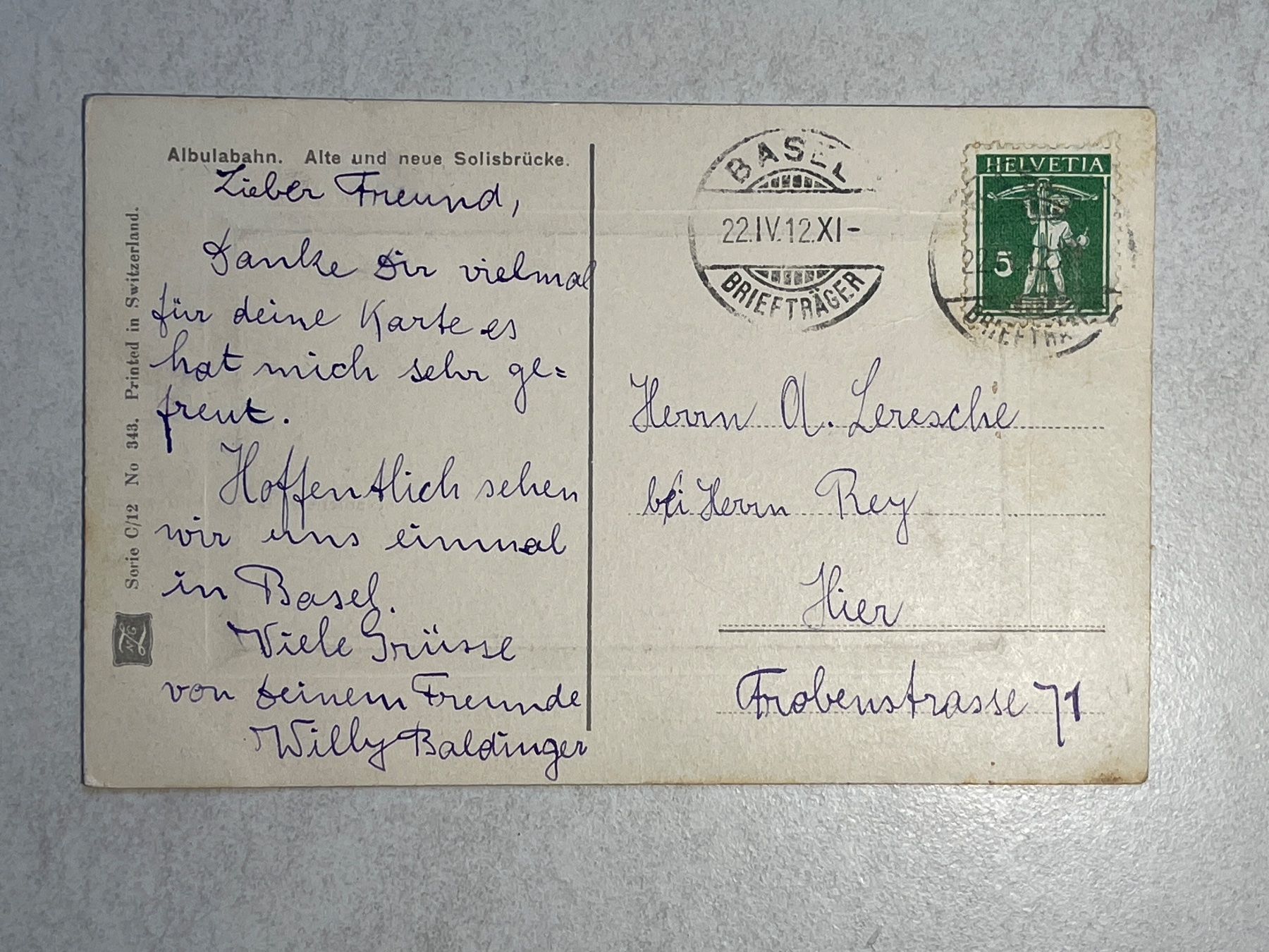 Cartoline postali: Alte Ansichtskarte: Solisbrücke der Albulabahn, – Usato da Strengelbach venduto da Aschatan5 1