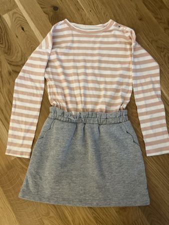 Kleid gestreift pink/weiss/grau glitzerig