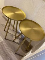 Tisch Nachtisch Beistelltisch Gold Blumen Pflanzen Ständer