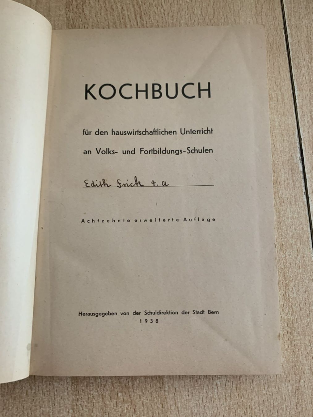 Bücher: Antikes Berner Kochbuch 1939 – Gebraucht aus Reinach BL von con_ync2 2