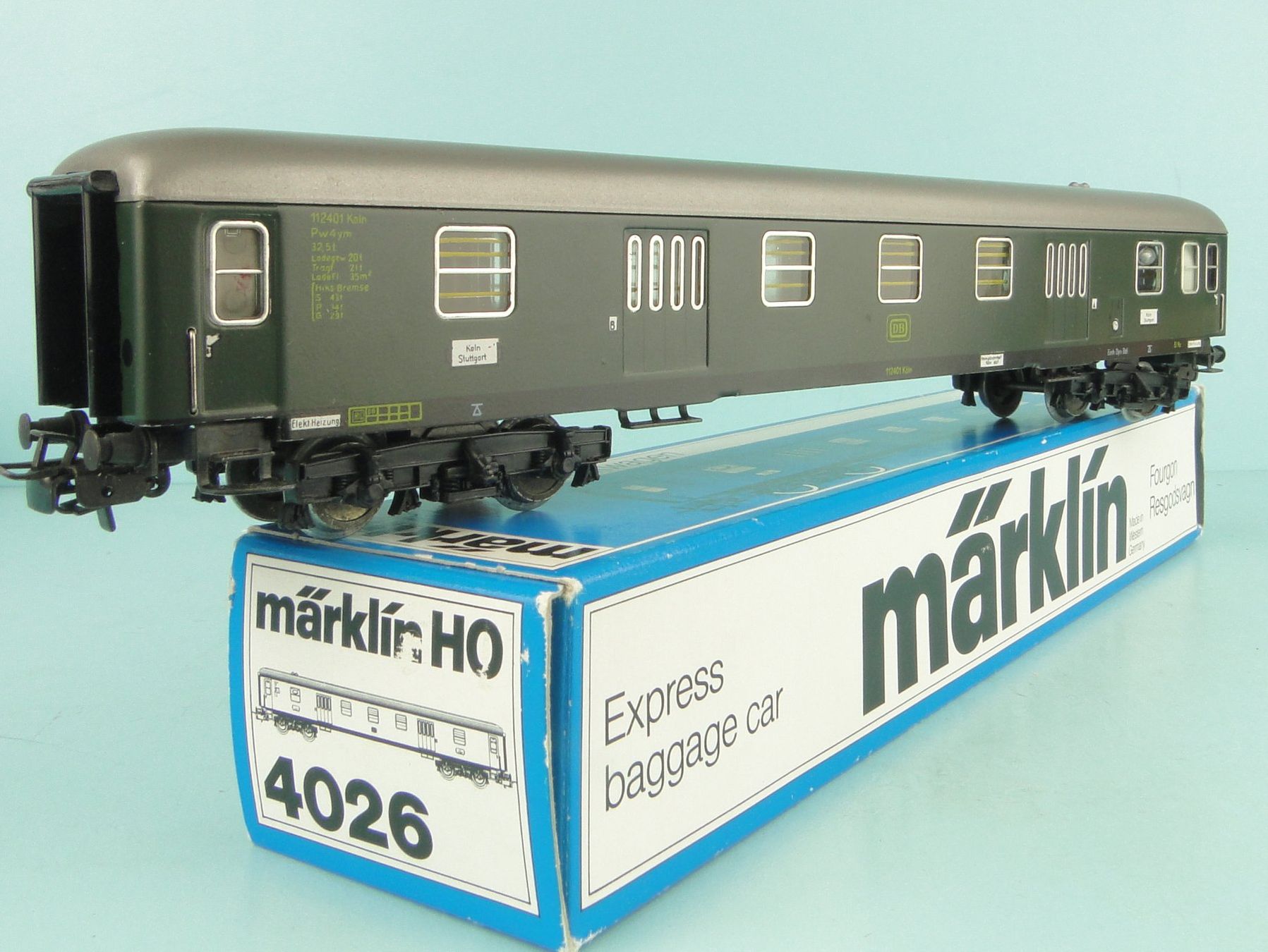 Märklin Modellini di ferrovie: Märklin 4026 DB Gepäckwagen – Usato da Bülach venduto da cann11