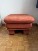 Hocker Polsterhocker orange Stoff guter Zustand