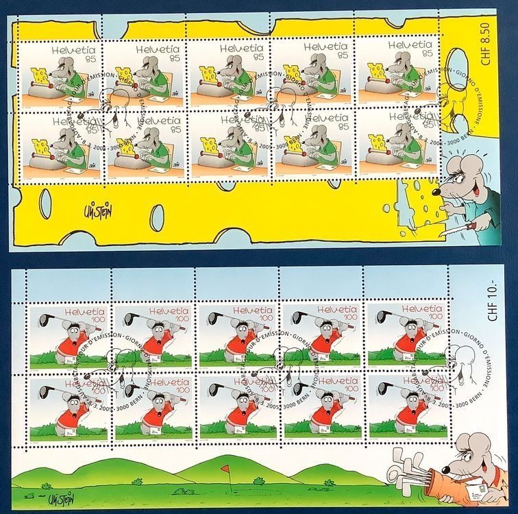 Tutti i francobolli: 2005 - Schweiz Kleinbogen Satz Uli Stein / ET – Nuovo (secondo la descrizione) da Liestal venduto da Skunk02