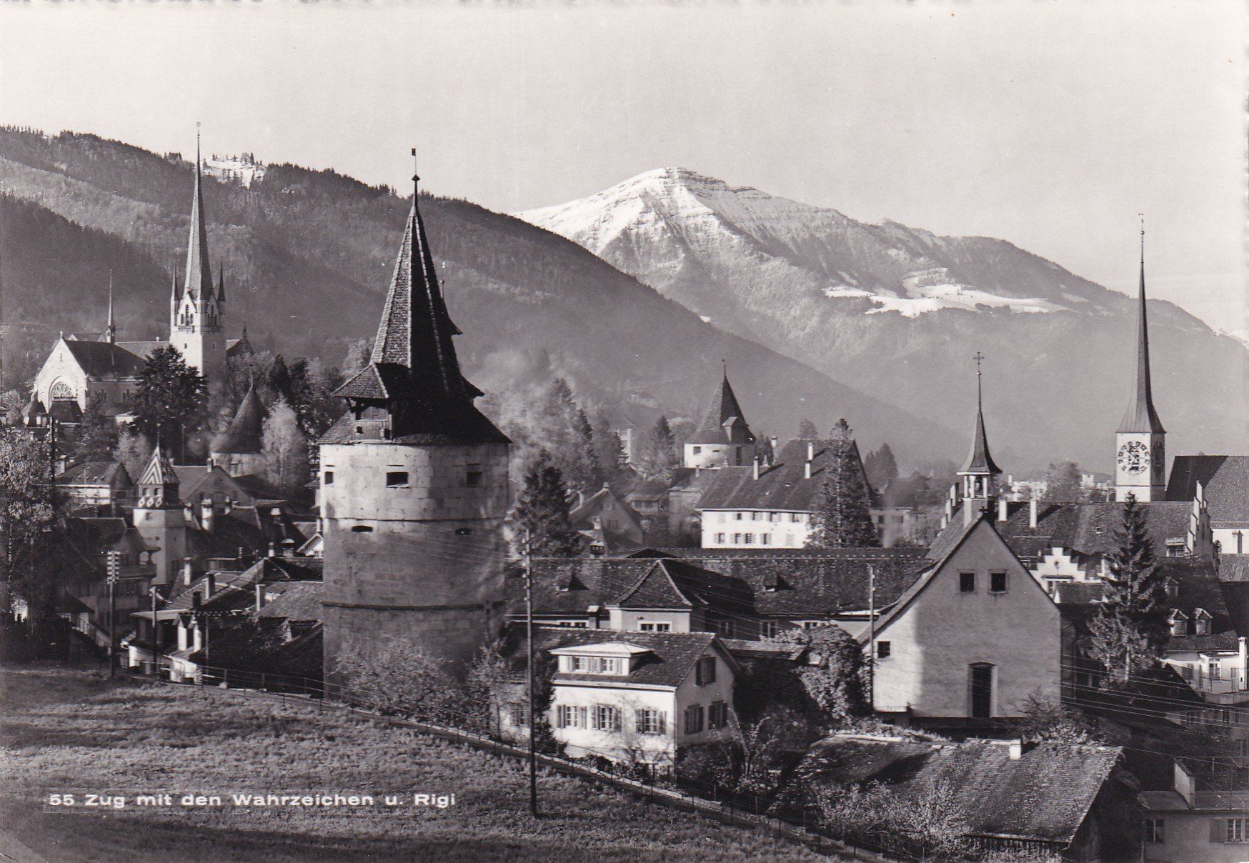 Cartoline postali: Zug mit den Wahrzeichen u. Rigi  1969 – Usato da Cormoret venduto da Pascalll2001