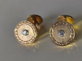 Manschettenknöpfe, Cufflinks, 18K Gold mit Solitär, Piaget !