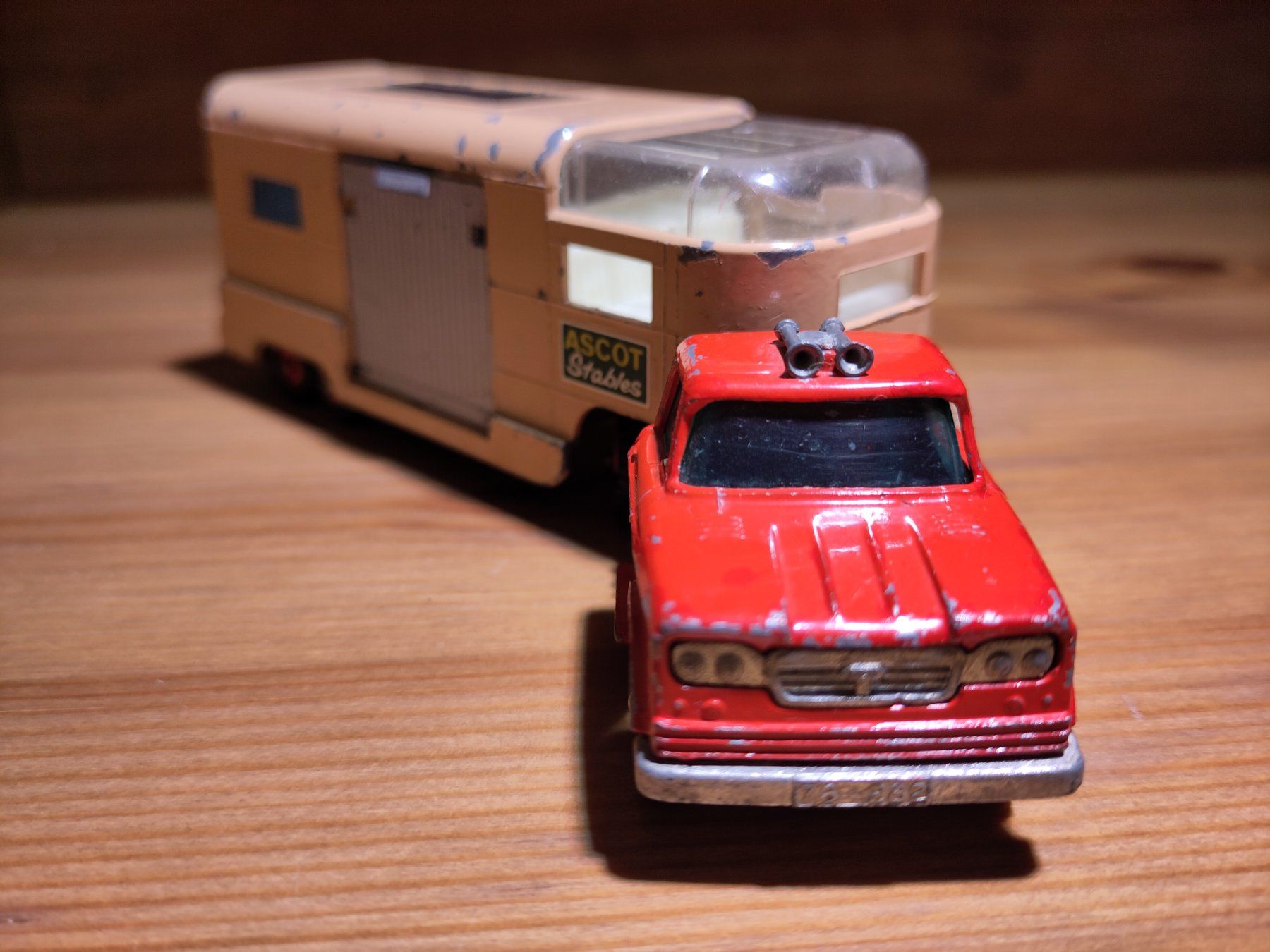 Matchbox Modellini d'auto: Modellauto Matchbox King Size Dodge Tractor, Horse Van – Usato da Bülach venduto da Tiefschlaflos 3