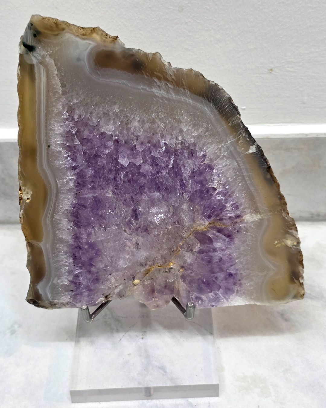 Minerali & Pietre curative: Amethyst-Achat Scheibe 495g – Nuovo e nell'imballaggio originale da Matzingen venduto da Shay_Crystalz 1