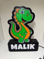 Lampe de chevet PERSONNALISABLE enfant - Dino Malik!