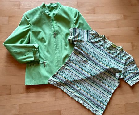 Hochpreisige Jacke Wildlederoptik mit passendem T-Shirt 38 M