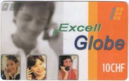 10 CHF Excell Globe - seltene Prepaid Telefonkarte