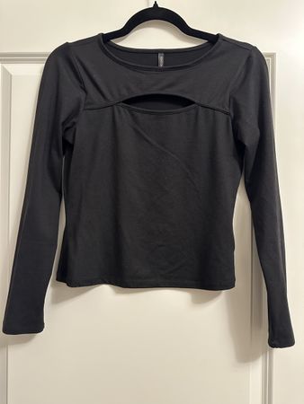Damen Langarmshirt Chicoree Schwarz Grösse S