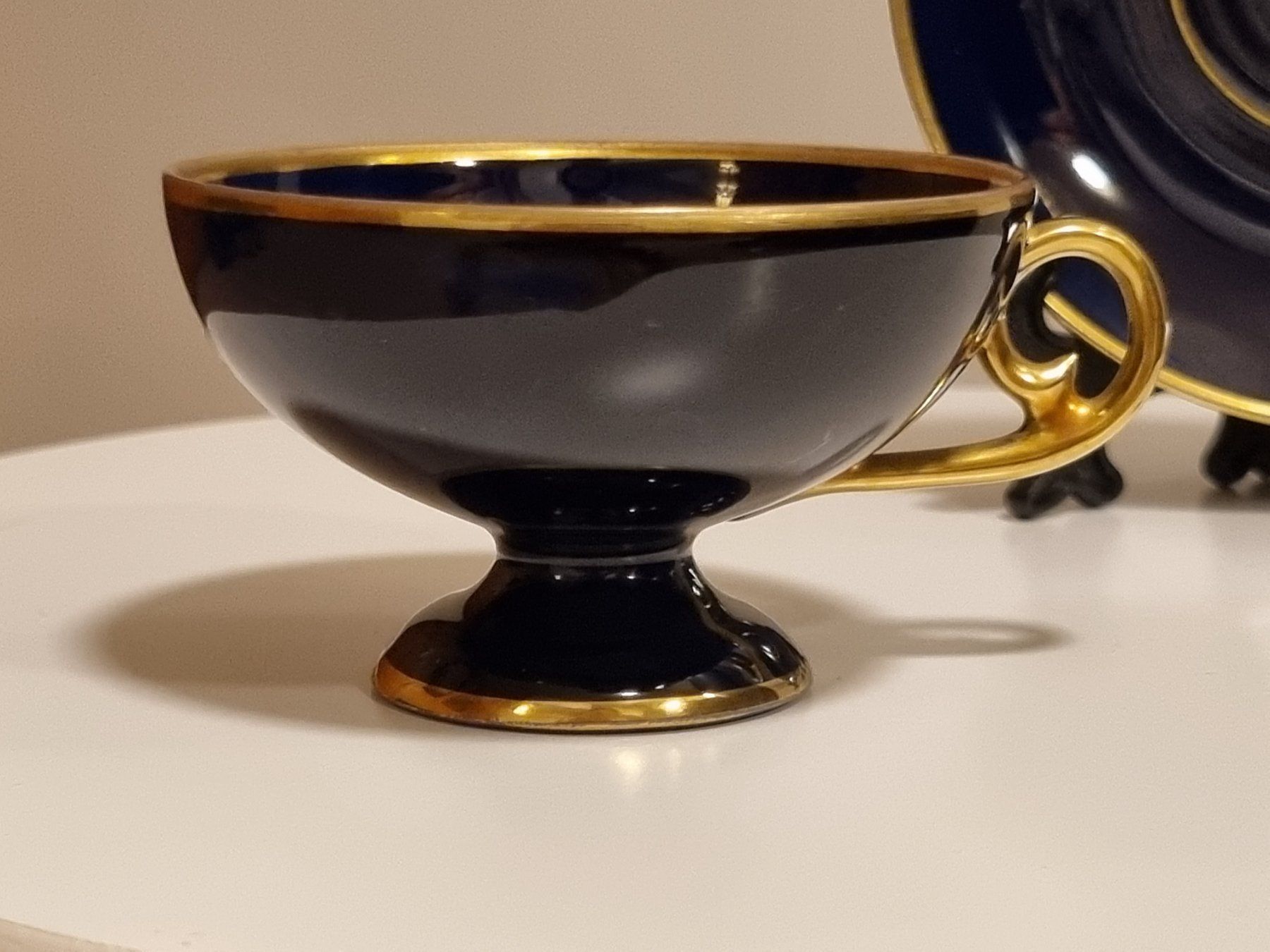Tazze: Ilmenau Echt Kobalt Teetasse mit Goldrand – Usato da Scharnachtal venduto da devin03 9