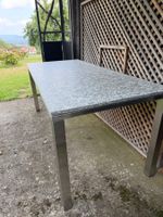 Gartentisch aus Granit / Metall - guter Zustand 180 x 80 cm