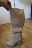 Stiefel Damen Gr. 38 taupe, spitz, Blockabsatz, ungetragen