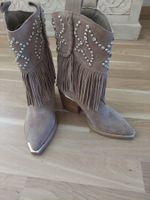 Cowboystiefel Wildleder beige Gr. 35 mit Fransen Top!