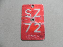 Velo Rad Velonummer Nummer Nr. 1972 SZ 72 Schwyz