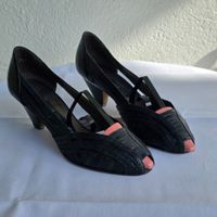 Creation  K+S Leder Pumps Peep Toe Vintage Gr. 38.5 Elegant