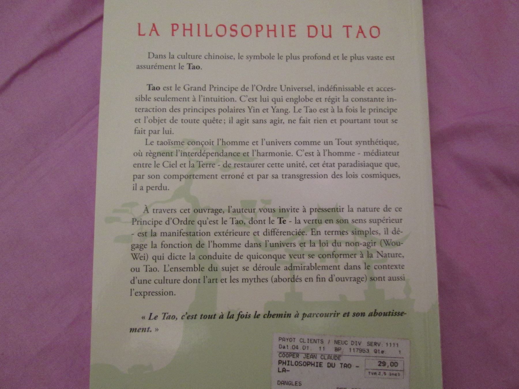 Bücher: La philosophie du Tao – Gebraucht aus Neuchâtel von Dualseele 2