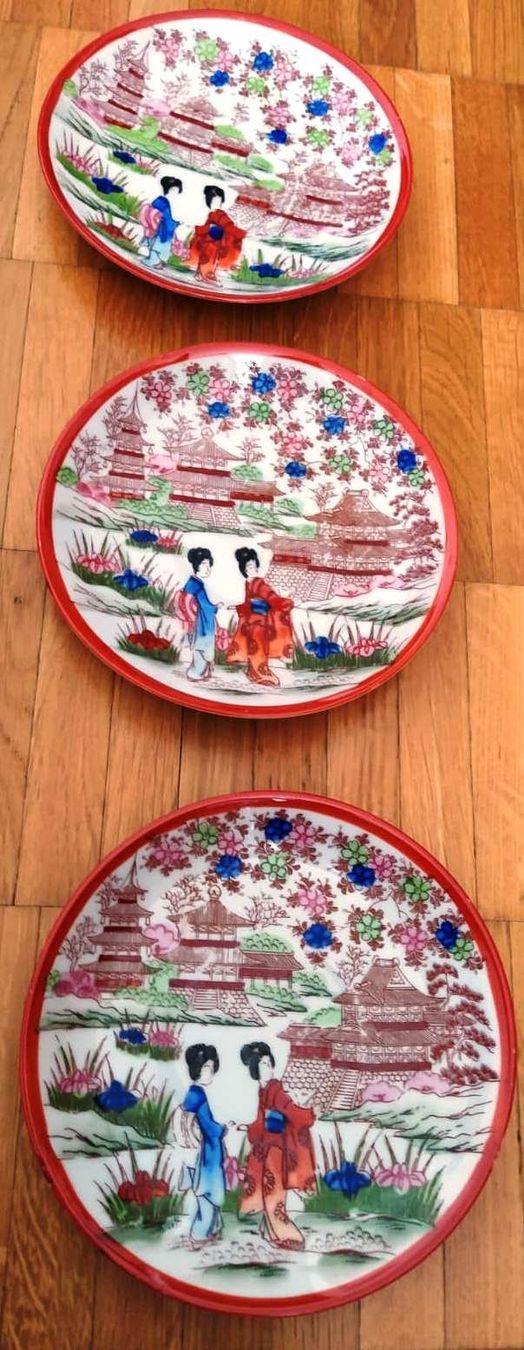 Teller: Teller mit Geisha Design, Fine Bone China - 3 Stück - – Neu (gemäss Beschreibung) aus Zürich von 1980ale 5