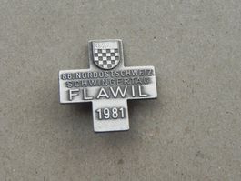 Abzeichen Brosche NOS Schwingfest Schwingen Flawil SG 1981