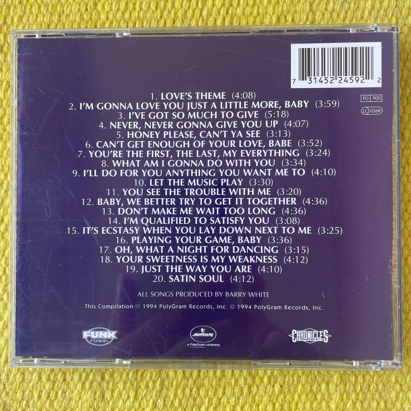 CD: BARRY WHITE-ALL TIME GREATEST HITS – Usato da Rorschacherberg venduto da CD-Roli 1