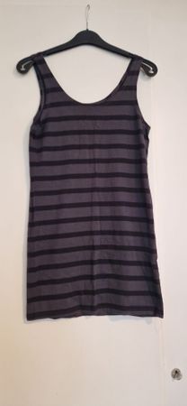 Débardeur rayé gris/noir, taille S - Idéal été!