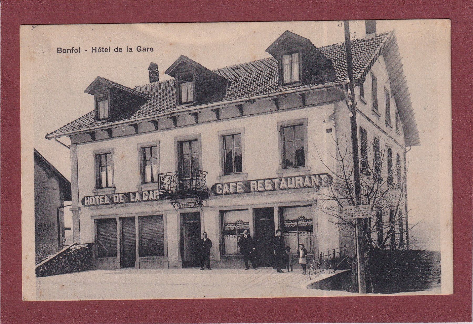Cartoline postali: Bonfol - Restaurant de la Gare - 1916 – Usato da Orvin venduto da Pyaeschli