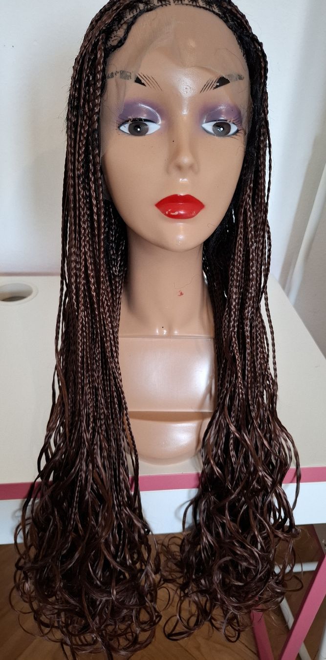 Perücken: Brown Braided Wig with Waves | Handmade | Lace Front – Neu (gemäss Beschreibung) aus Lausanne von usa_xd5k