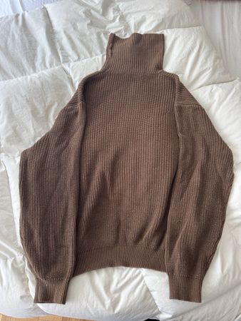 Pull col roulé Brandy Melville brun coton acrylique