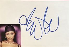 Eve Jihan Jeffers Autogramm signiert Karte mit Bild 10x15cm
