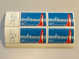 1953 Zürich Airport Eröffnung, 4er Block, postfrisch